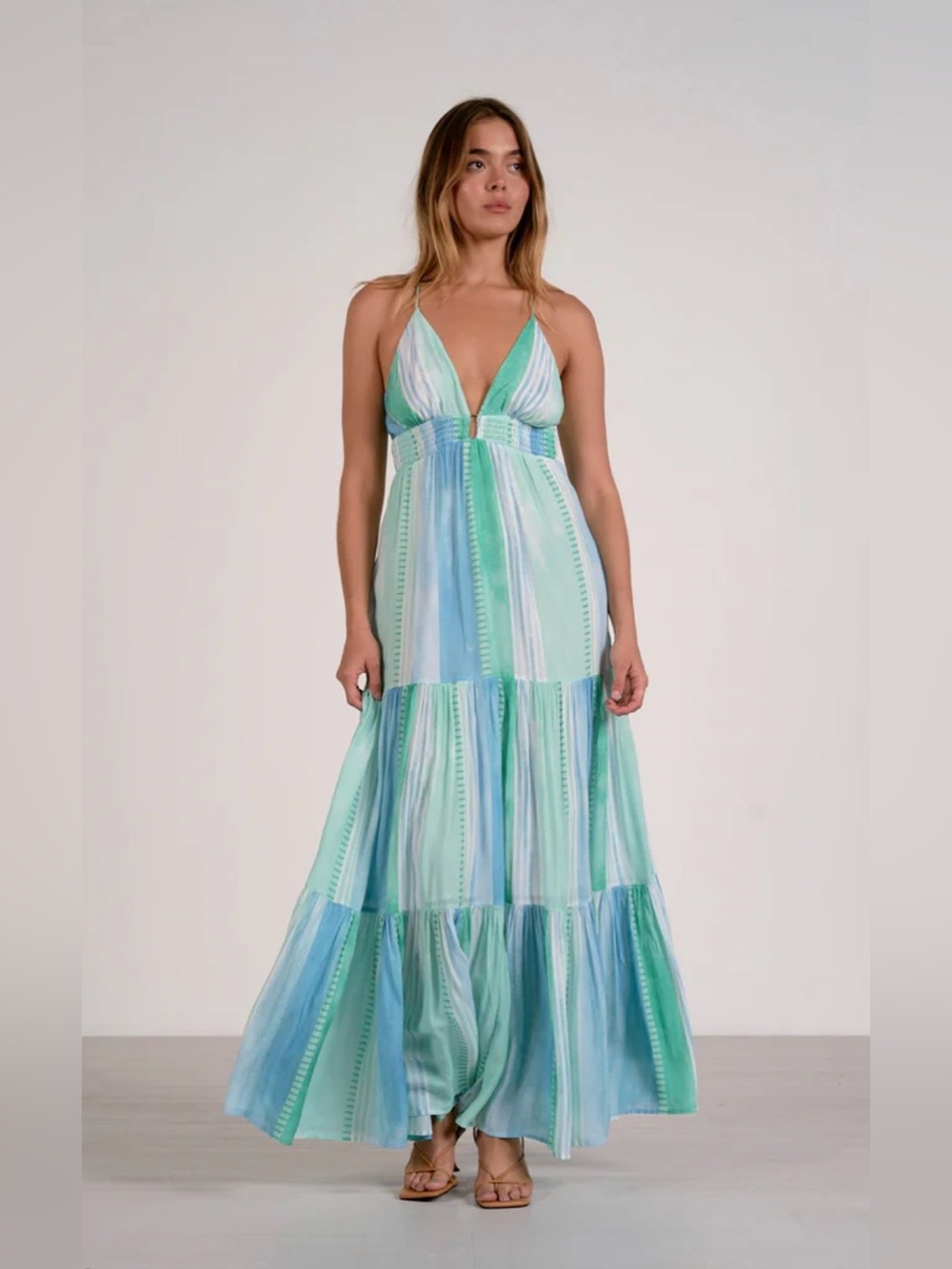 Elan Strovia Maxi Dress in Blue Size XS NWT